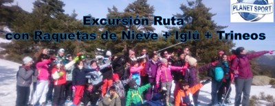 EXCURSIÓN RUTA CON RAQUETAS DE NIEVE + IGLÚ + TRINEOS