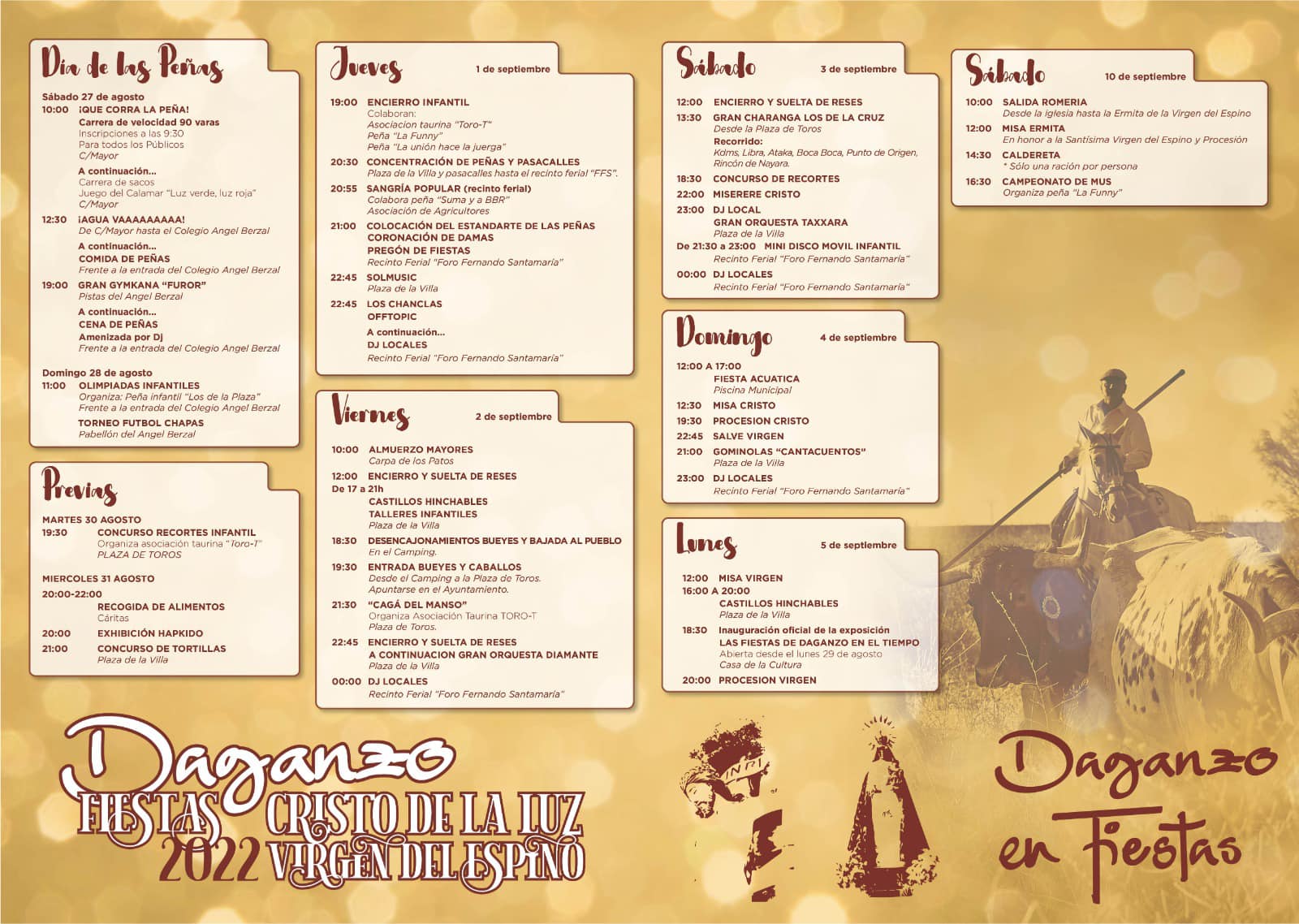 FIESTAS EN HONOR AL CRISTO DE LA LUZ Y LA VIRGEN DEL ESPINO 2022