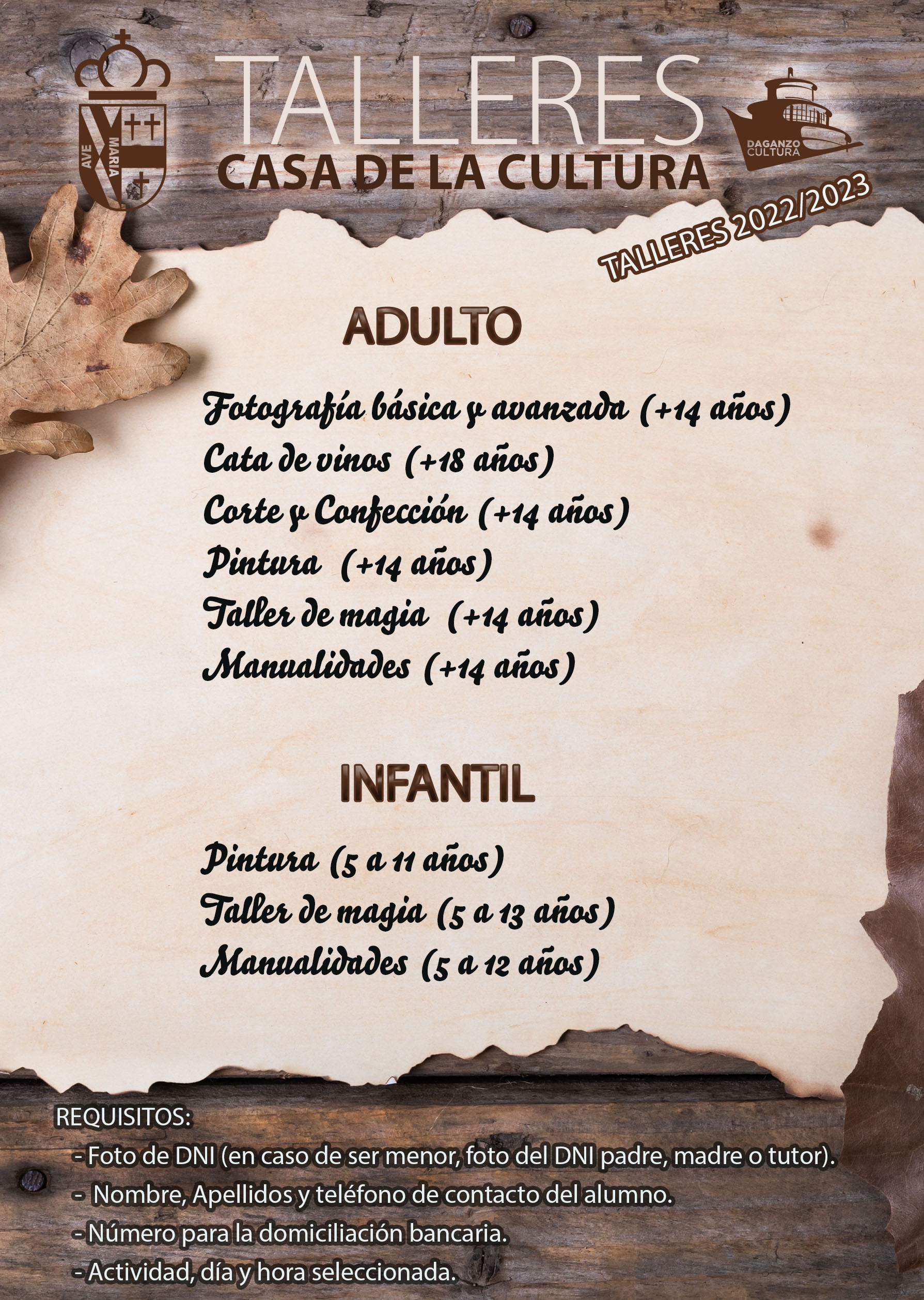 TALLERES CULTURALES 2022/2023