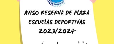 RESERVA DE PLAZA ESCUELAS 2023/2024