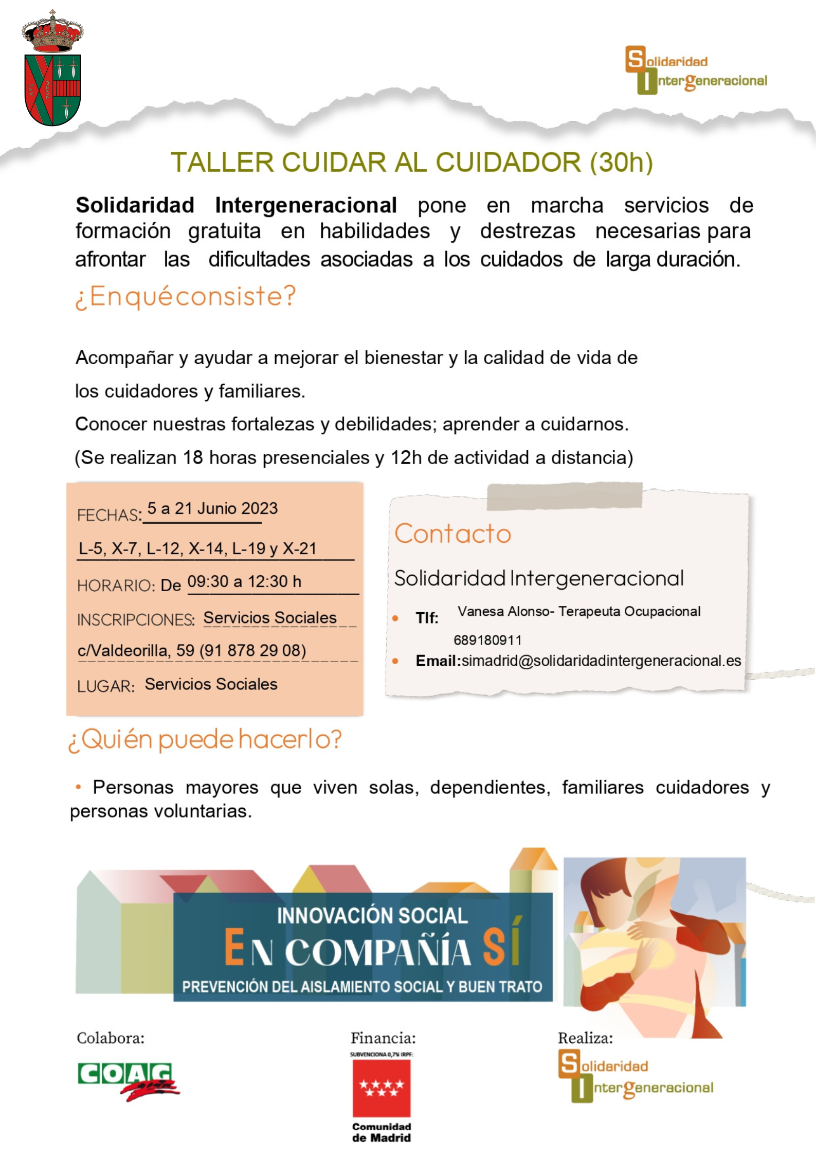 TALLER “CUIDAR AL CUIDADOR”