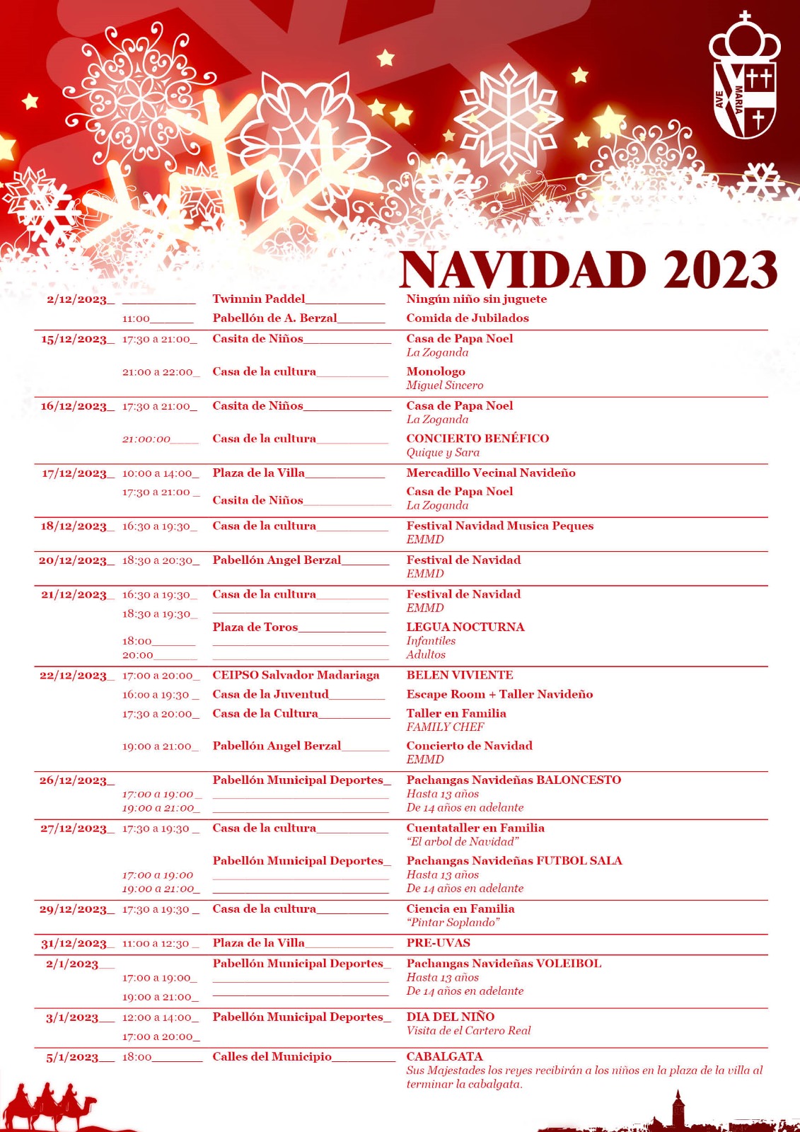 PROGRAMACIÓN DE NAVIDAD 2023.