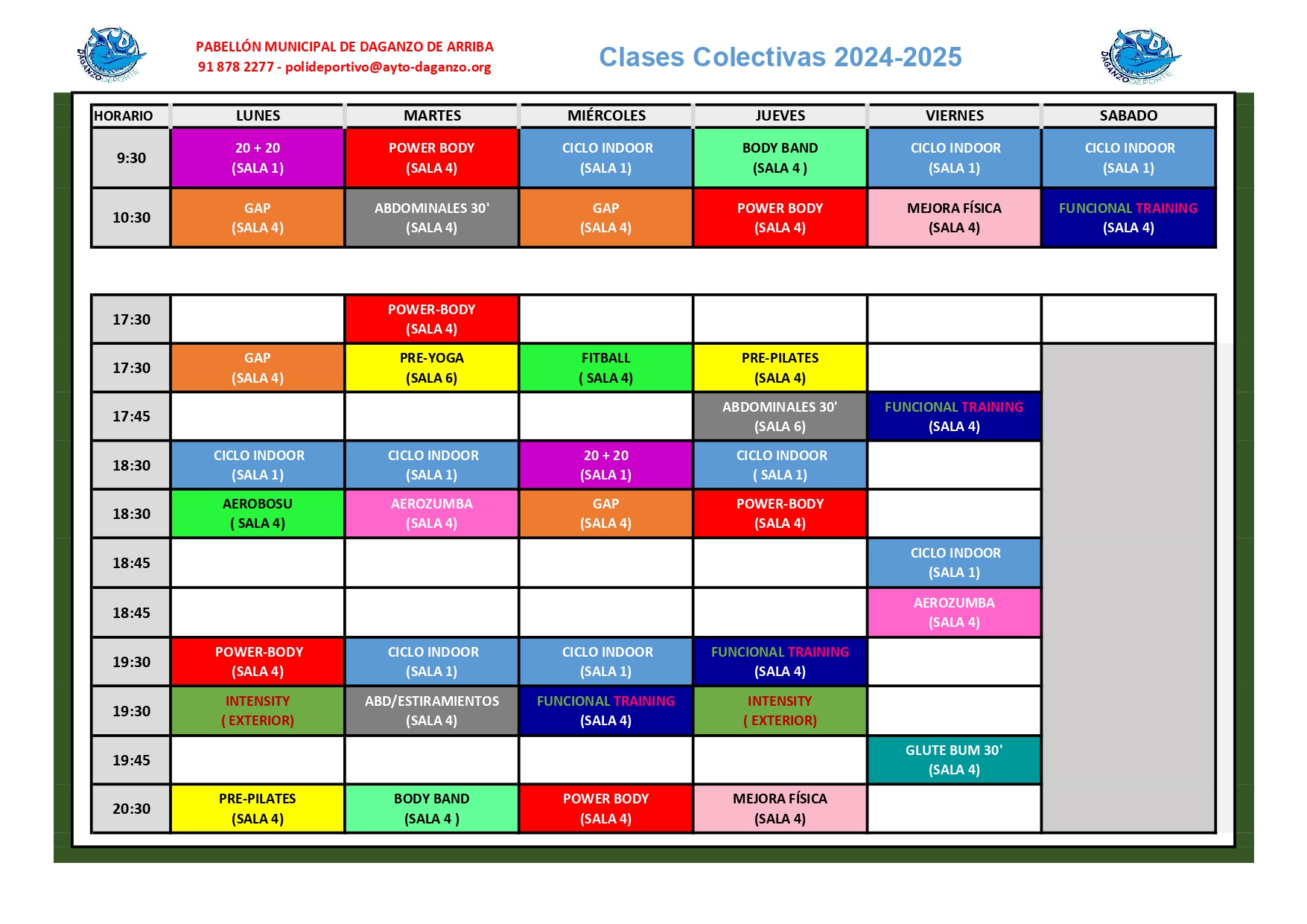 CLASES COLECTIVAS INVIERNO 2024-2025