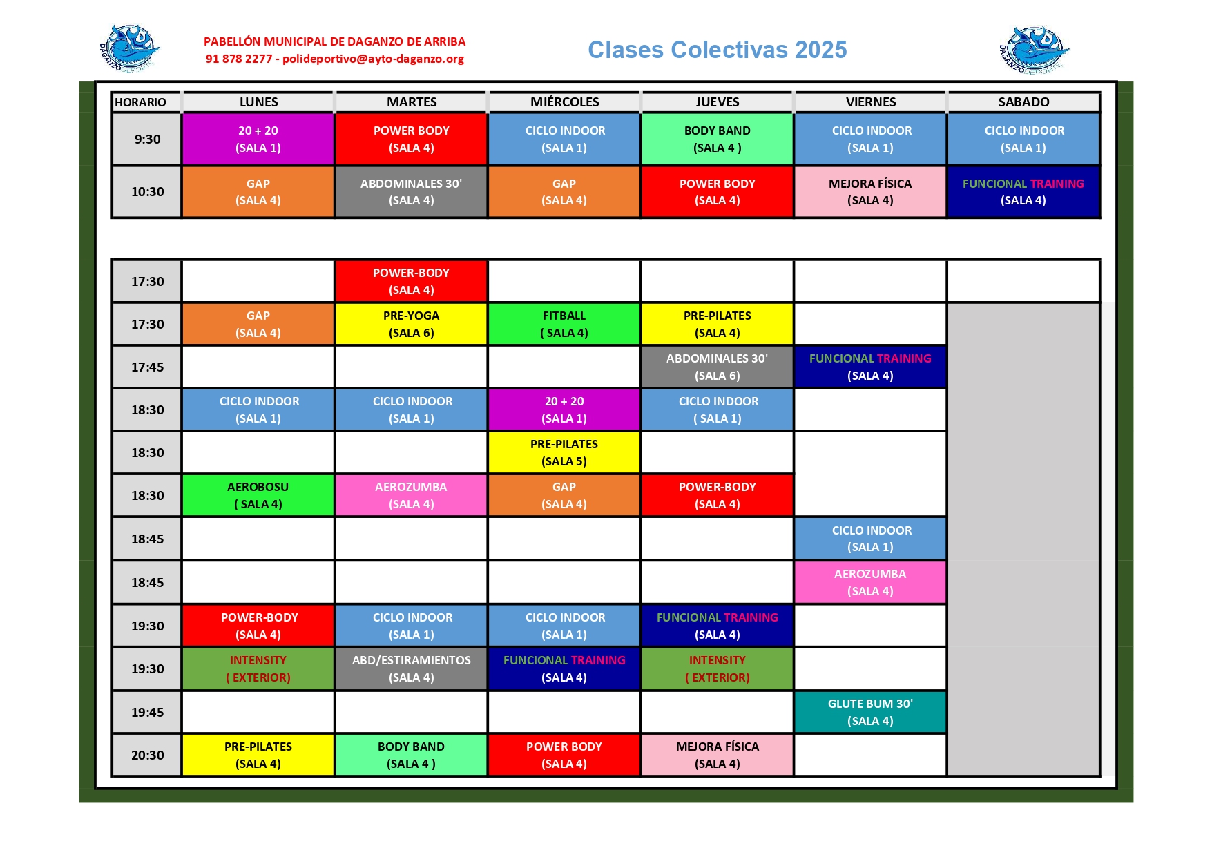 CLASES COLECTIVAS 2025