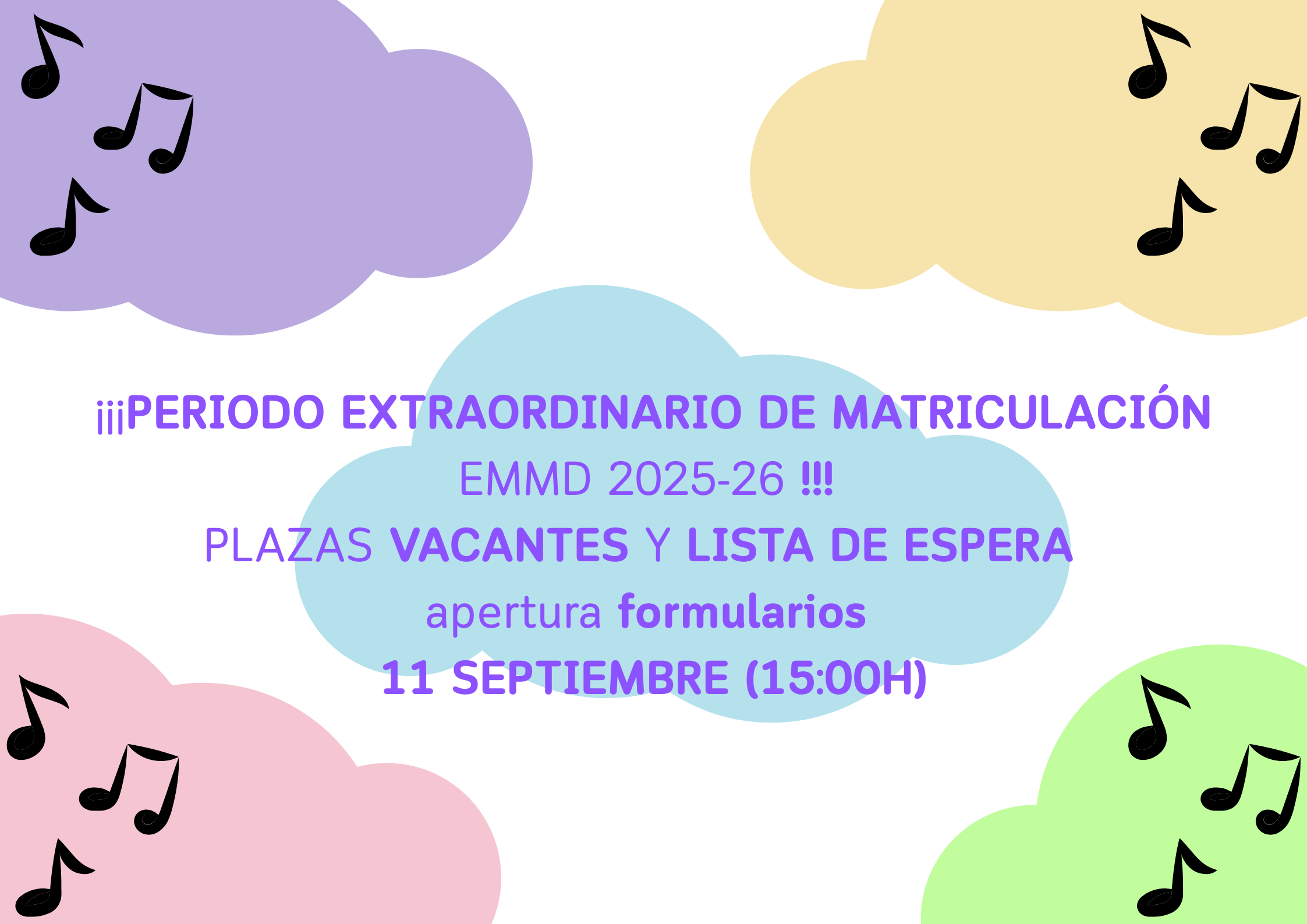 PERIODO EXTRAORDINARIO DE MATRICULACIÓN EMMD 2025-26