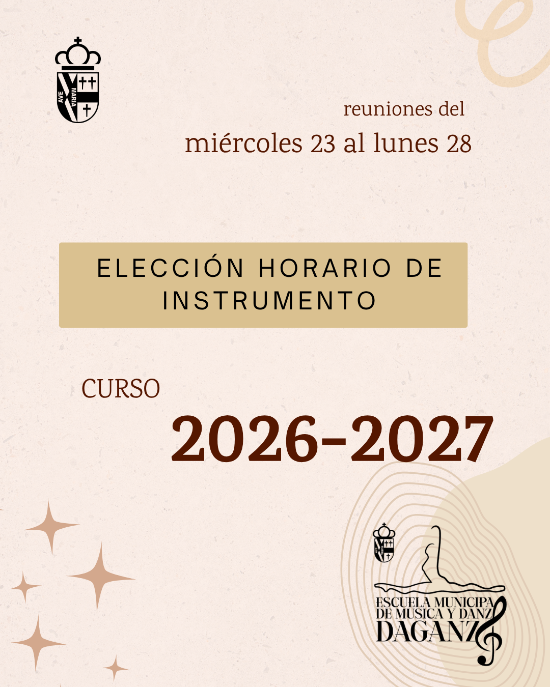 REUNIONES ELECCIÓN HORARIO INSTRUMENTOS EMMD 2026-27